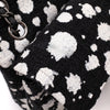 Chanel Classic Double Flap Medium Chevron Tweed Paint Splatter Black White