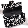 Chanel Classic Double Flap Medium Chevron Tweed Paint Splatter Black White