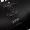Chanel Classic Double Flap Medium Chevron Tweed Paint Splatter Black White