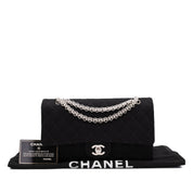 Chanel Classic Double Flap Medium Jersey Schwarz Mademoiselle PHW