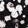 Chanel Classic Double Flap Medium Chevron Tweed Paint Splatter Black White