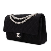 Chanel Classic Double Flap Medium Jersey Schwarz Mademoiselle PHW