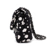 Chanel Classic Double Flap Medium Chevron Tweed Paint Splatter Black White