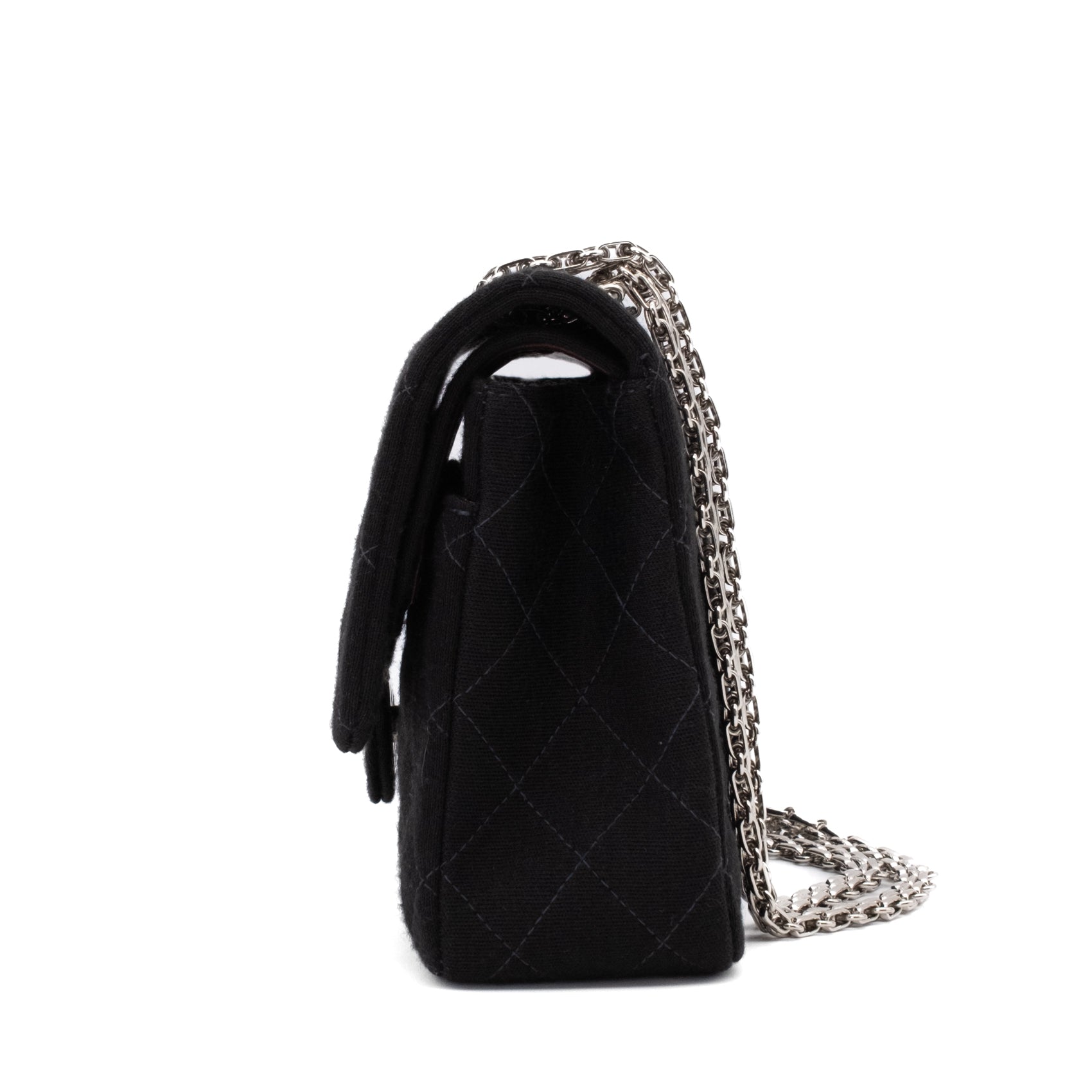 Chanel Classic Double Flap Medium Jersey Schwarz Mademoiselle PHW