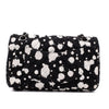 Chanel Classic Double Flap Medium Chevron Tweed Paint Splatter Black White