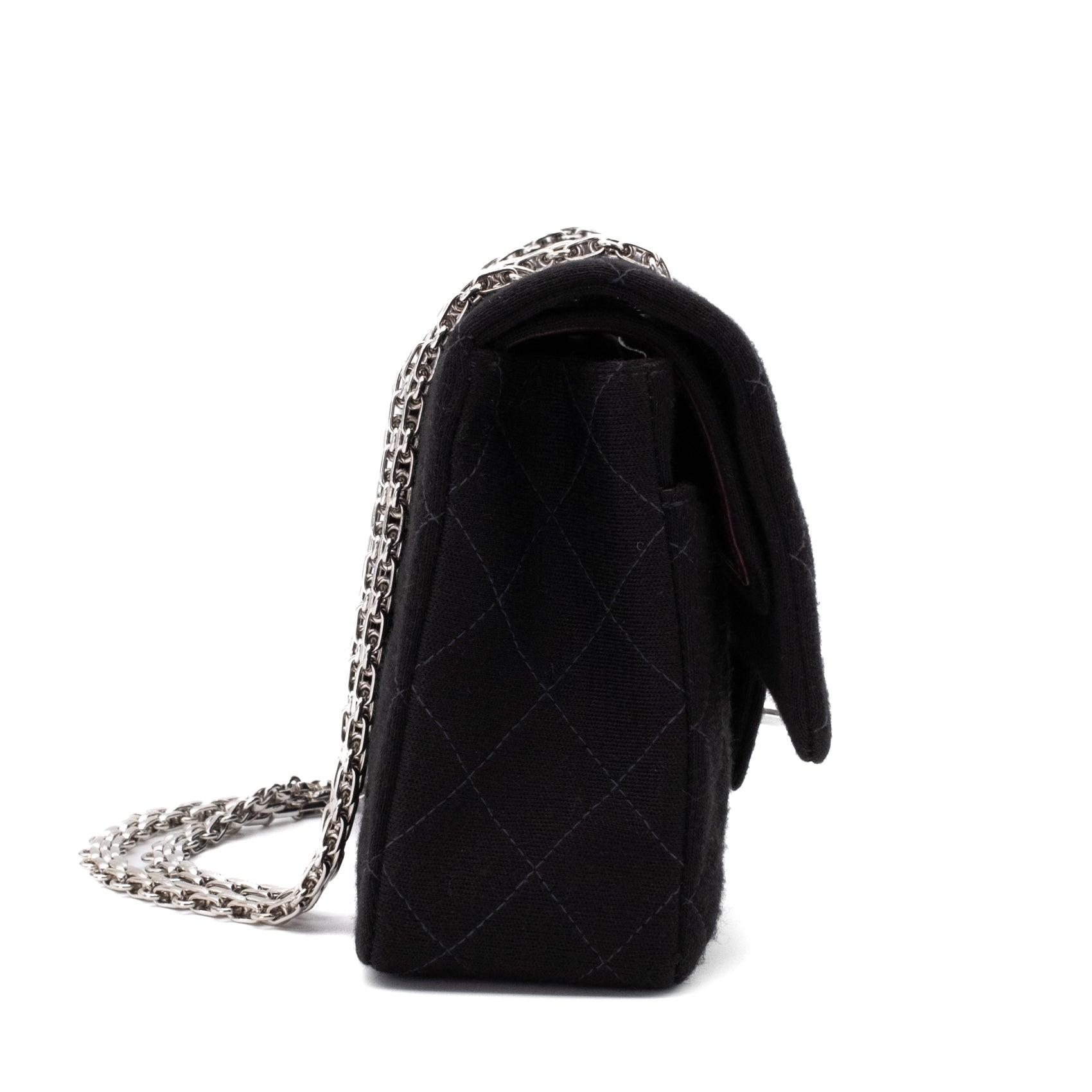 Chanel Classic Double Flap Medium Jersey Schwarz Mademoiselle PHW