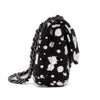 Chanel Classic Double Flap Medium Chevron Tweed Paint Splatter Black White