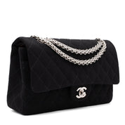 Chanel Classic Double Flap Medium Jersey Schwarz Mademoiselle PHW