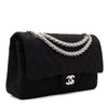Chanel Classic Double Flap Medium Jersey Schwarz Mademoiselle PHW