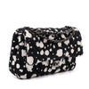 Chanel Classic Double Flap Medium Chevron Tweed Paint Splatter Black White