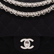 Chanel Classic Double Flap Medium Jersey Schwarz Mademoiselle PHW