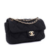 Chanel Classic Single Flap Bag East West Jersey Schwarz GHW Matt
