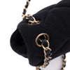 Chanel Classic Single Flap Bag East West Jersey Schwarz GHW Matt