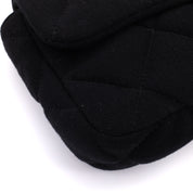 Chanel Classic Single Flap Bag East West Jersey Schwarz GHW Matt