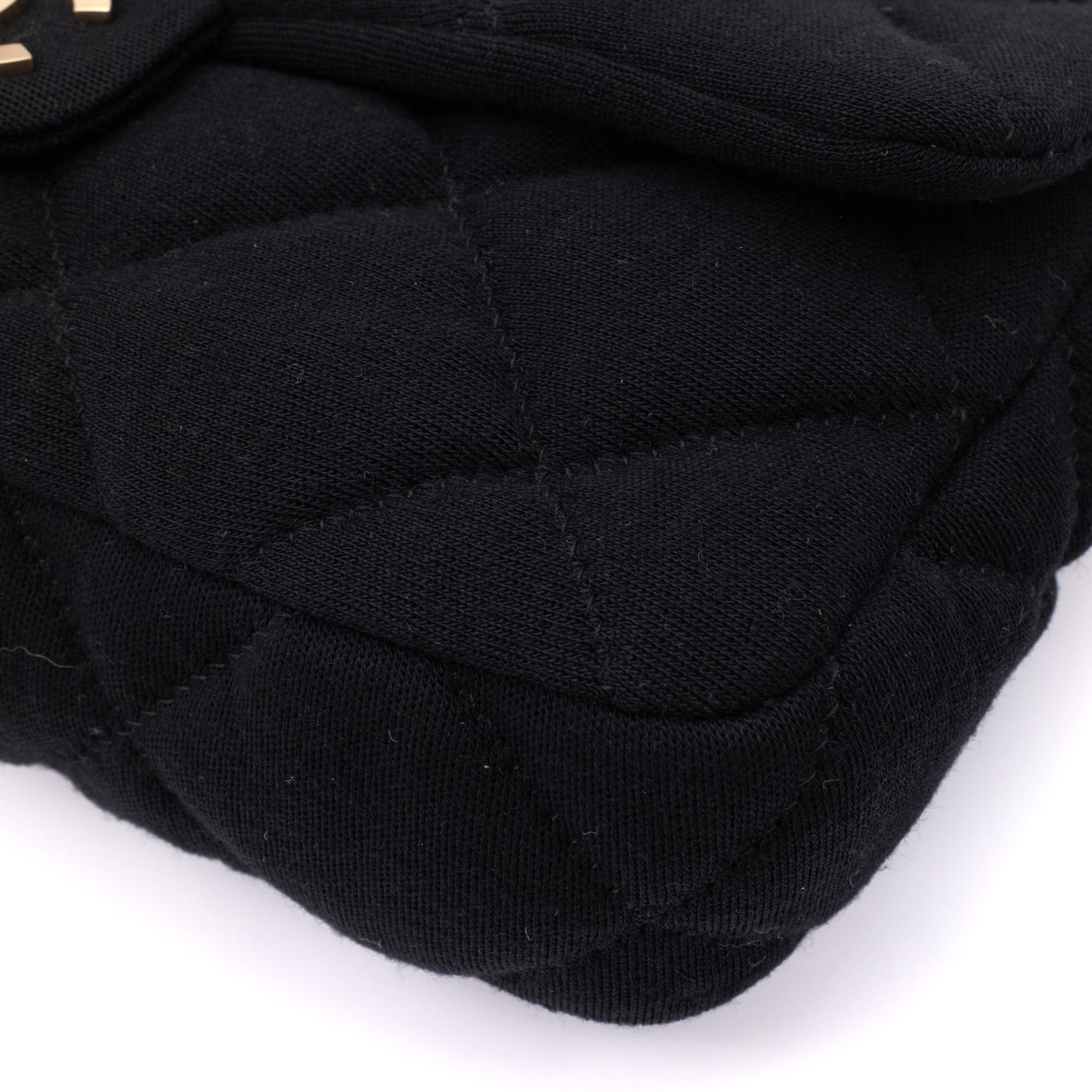 Chanel Classic Single Flap Bag East West Jersey Schwarz GHW Matt