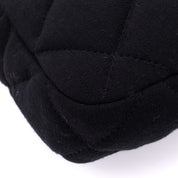 Chanel Classic Single Flap Bag East West Jersey Schwarz GHW Matt