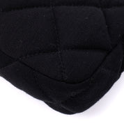 Chanel Classic Single Flap Bag East West Jersey Schwarz GHW Matt