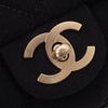 Chanel Classic Single Flap Bag East West Jersey Schwarz GHW Matt