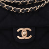 Chanel Classic Single Flap Bag East West Jersey Schwarz GHW Matt