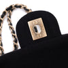 Chanel Classic Single Flap Bag East West Jersey Schwarz GHW Matt