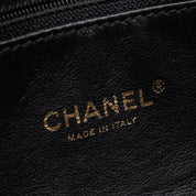 Chanel Classic Single Flap Bag East West Jersey Schwarz GHW Matt