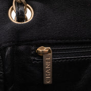 Chanel Classic Single Flap Bag East West Jersey Schwarz GHW Matt