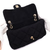 Chanel Classic Single Flap Bag East West Jersey Schwarz GHW Matt
