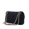 Chanel Classic Single Flap Bag East West Jersey Schwarz GHW Matt