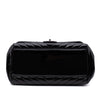 Chanel Classic Single Flap Schultertasche Accordion Chevron Lackleder Schwarz SHW