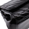 Chanel Classic Single Flap Schultertasche Accordion Chevron Lackleder Schwarz SHW
