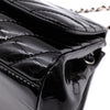 Chanel Classic Single Flap Schultertasche Accordion Chevron Lackleder Schwarz SHW