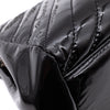 Chanel Classic Single Flap Schultertasche Accordion Chevron Lackleder Schwarz SHW