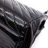 Chanel Classic Single Flap Schultertasche Accordion Chevron Lackleder Schwarz SHW