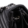 Chanel Classic Single Flap Schultertasche Accordion Chevron Lackleder Schwarz SHW