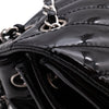 Chanel Classic Single Flap Schultertasche Accordion Chevron Lackleder Schwarz SHW