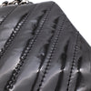 Chanel Classic Single Flap Schultertasche Accordion Chevron Lackleder Schwarz SHW