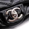 Chanel Classic Single Flap Schultertasche Accordion Chevron Lackleder Schwarz SHW