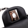 Chanel Classic Single Flap Schultertasche Accordion Chevron Lackleder Schwarz SHW