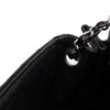 Chanel Classic Single Flap Schultertasche Accordion Chevron Lackleder Schwarz SHW
