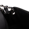 Chanel Classic Single Flap Schultertasche Accordion Chevron Lackleder Schwarz SHW