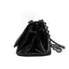 Chanel Classic Single Flap Schultertasche Accordion Chevron Lackleder Schwarz SHW
