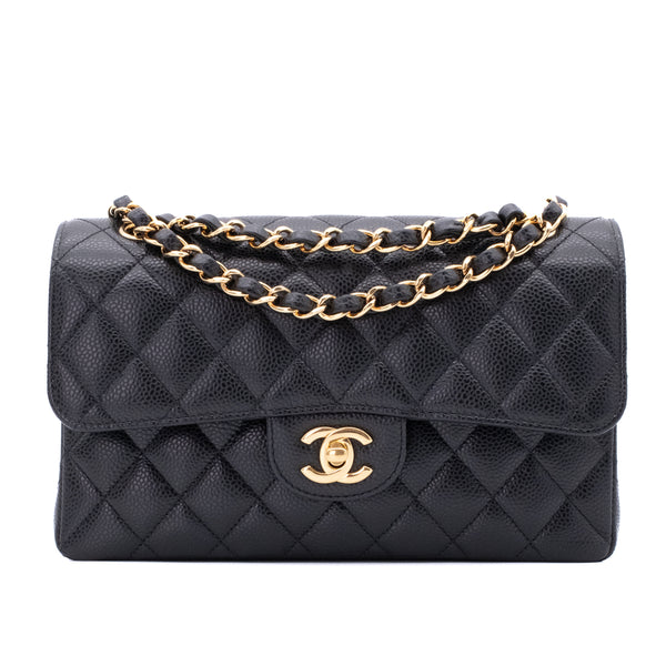 Chanel Classic Double Flap Bag Small Caviarleder Schwarz GHW
