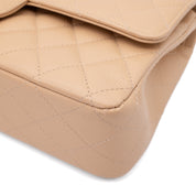 Chanel Classic Double Flap Bag Medium Caviarleder Beige GHW