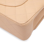 Chanel Classic Double Flap Bag Medium Caviarleder Beige GHW