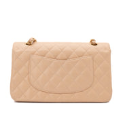 Chanel Classic Double Flap Bag Medium Caviarleder Beige GHW