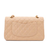 Chanel Classic Double Flap Bag Medium Caviarleder Beige GHW