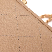Chanel Classic Double Flap Bag Medium Caviarleder Beige GHW