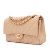 Chanel Classic Double Flap Bag Medium Caviarleder Beige GHW