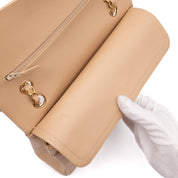 Chanel Classic Double Flap Bag Medium Caviarleder Beige GHW