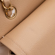 Chanel Classic Double Flap Bag Medium Caviarleder Beige GHW